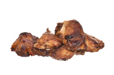 Beyaz arkaplanda izole edilmiş et