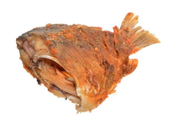 Fried Fish Isolated White Background — Stock Photo, Image