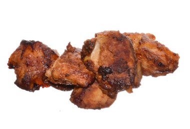 Beyaz arkaplanda izole edilmiş et