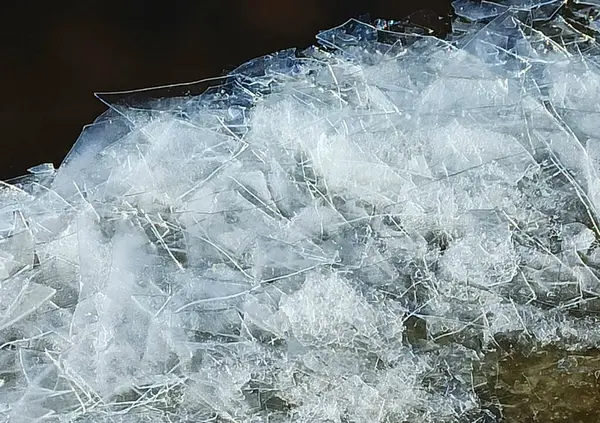 Geschmolzenes Eis Frühling Auf Dem Fluss Nahaufnahme — Stockfoto