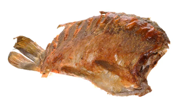 Pescado Frito Aislado Sobre Fondo Blanco — Foto de Stock