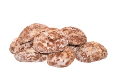 Beyaz arkaplanda izole edilmiş zencefilli ekmek