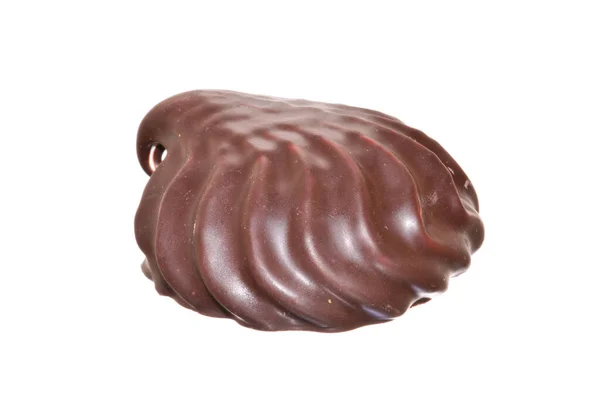 Biscoito Chocolate Isolado Fundo Branco — Fotografia de Stock