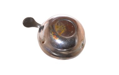 Bisiklet zili beyaz arkaplanda izole edildi