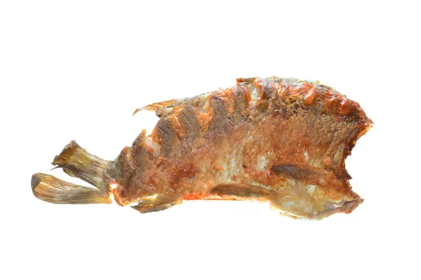Gebratener Fisch Isoliert Auf Weißem Hintergrund — Stockfoto