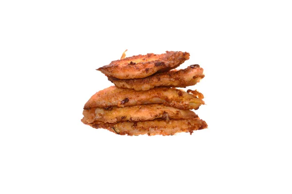 Fried Meat Isolated White Background — Stock Photo, Image