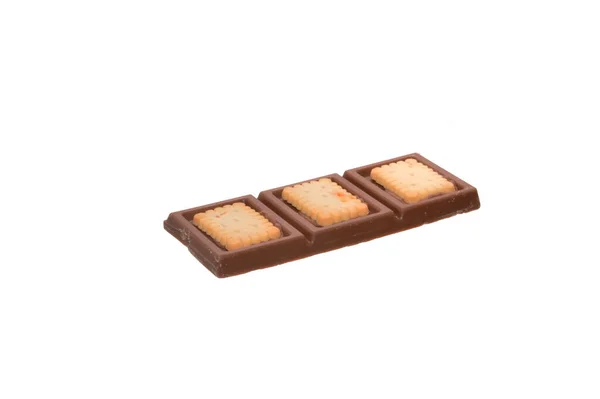 Chocolade Geïsoleerd Witte Achtergrond — Stockfoto