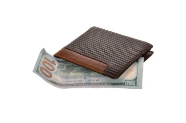 Cüzdan beyaz arkaplanda izole edildi