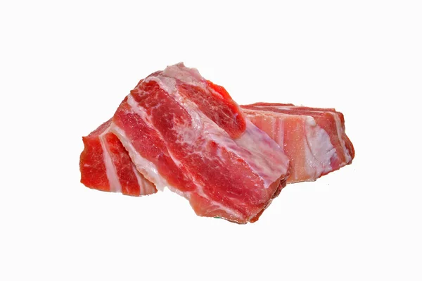Carne Cruda Aislada Sobre Fondo Blanco — Foto de Stock