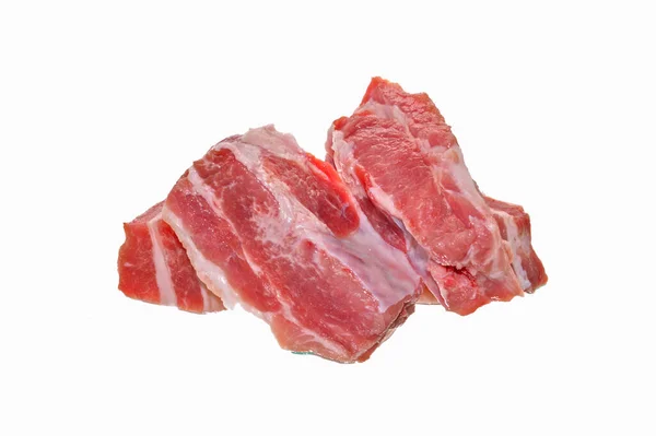 Rohes Fleisch Isoliert Auf Weißem Hintergrund — Stockfoto