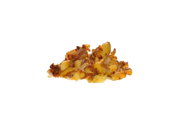 Fried Potatoes Isolated White Background — Stock Photo, Image