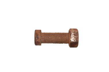 Sıkıştırılmış cıvata beyaz arkaplanda izole edildi