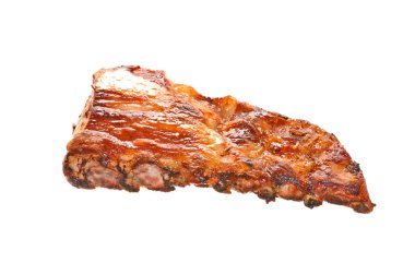 Beyaz arkaplanda izole edilmiş et