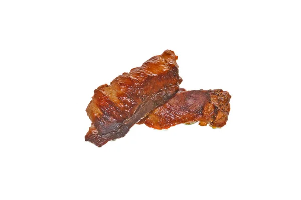 Carne Frita Isolada Sobre Fundo Branco — Fotografia de Stock