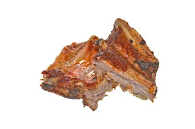 Beyaz arkaplanda izole edilmiş et