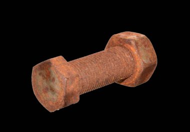 Sıkıştırılmış cıvata beyaz arkaplanda izole edildi