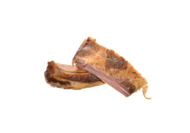 Beyaz arkaplanda izole edilmiş et