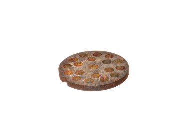 Beyaz arkaplanda et öğütücü izole edildi