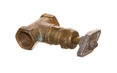 Beyaz arka plan üzerinde izole su musluk