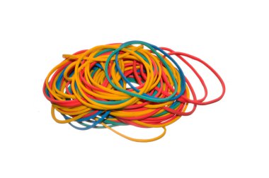 rubber band isolated on white background - close-up