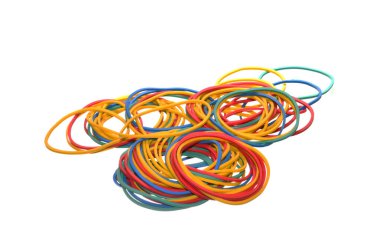 rubber band isolated on white background - close-up