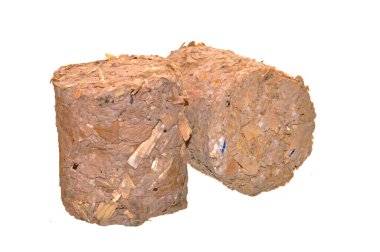 fuel briquettes isolated on white background
