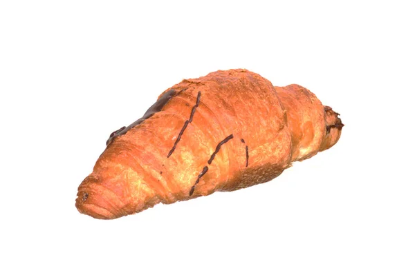 Croissant Izolované Bílém Pozadí — Stock fotografie