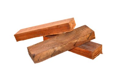 Tahta blok beyaz arkaplanda izole edildi