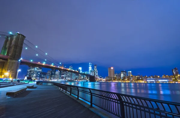 Brooklyn Bridge At Night — Stock Photo, Image