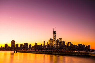 New York Skyline at sunset clipart