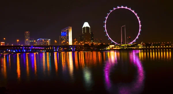 Singapore skyline di notte — Foto Stock