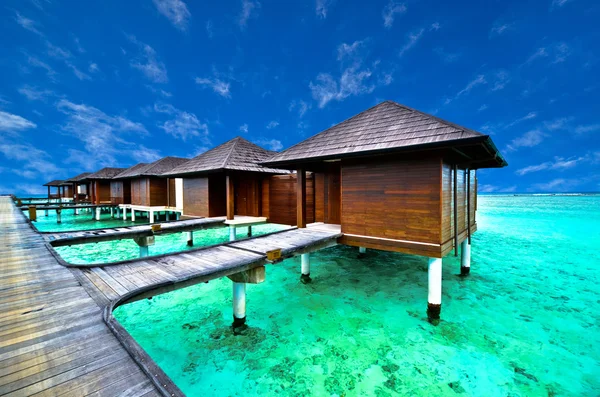 Water villa huis in Maldiven — Stockfoto