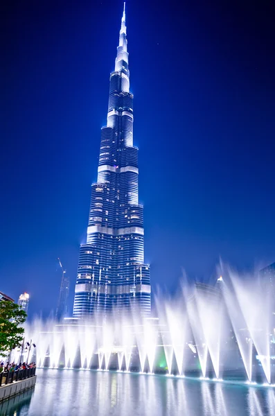 Dubai centro e Burj Khalifa — Foto Stock