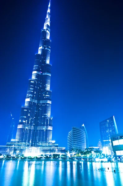 Dubai centro e Burj Khalifa — Foto Stock