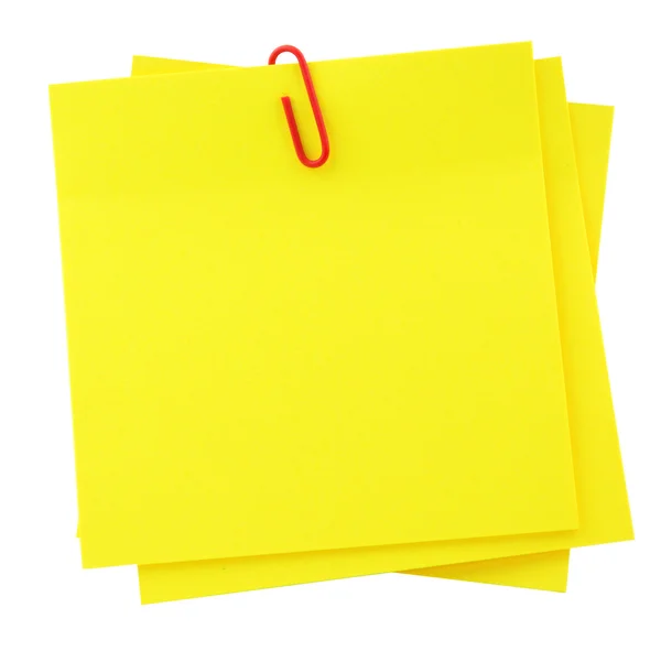 黄色い紙メモ — ストック写真