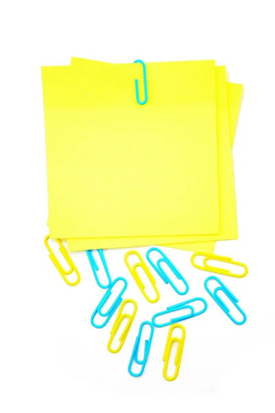 黄色い紙のメモ — ストック写真
