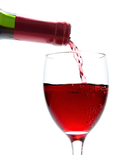 Wine pouring into glass — Stock Photo, Image