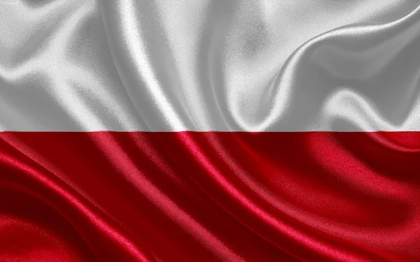 Polen wuivende vlag — Stockfoto