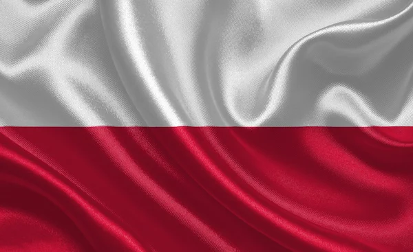 Polen wuivende vlag — Stockfoto