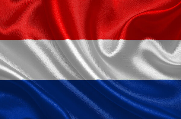 Dutch flag blowing in the wind