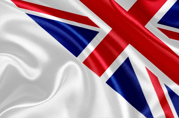 English flag on silk fabric — Stock Photo, Image