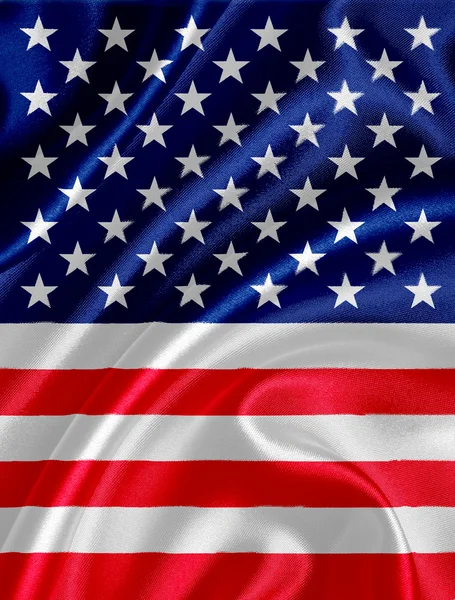 American flag on silk fabric — Stock Photo, Image