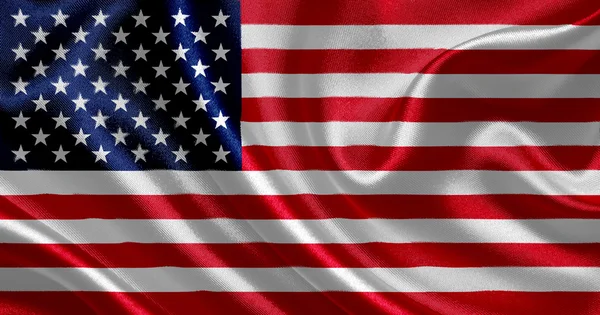 American flag on silk fabric — Stock Photo, Image