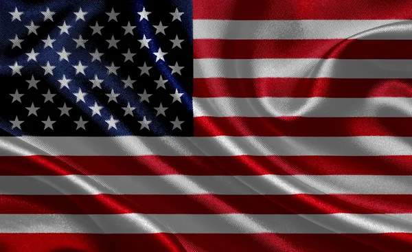 American flag on silk fabric — Stock Photo, Image