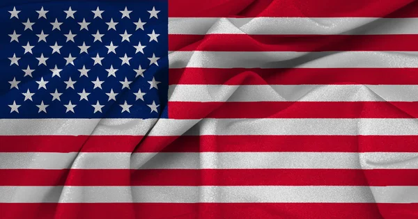 Bendera Amerika pada kain sutra — Stok Foto