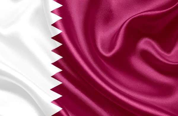 Qatar ondeando bandera — Foto de Stock