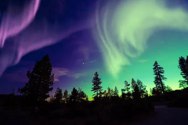 Kuzey ışıkları, aurora borealis — Stok fotoğraf