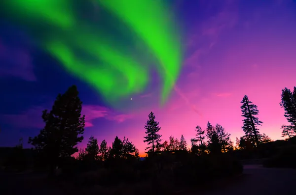 Norrsken, aurora borealis — Stockfoto