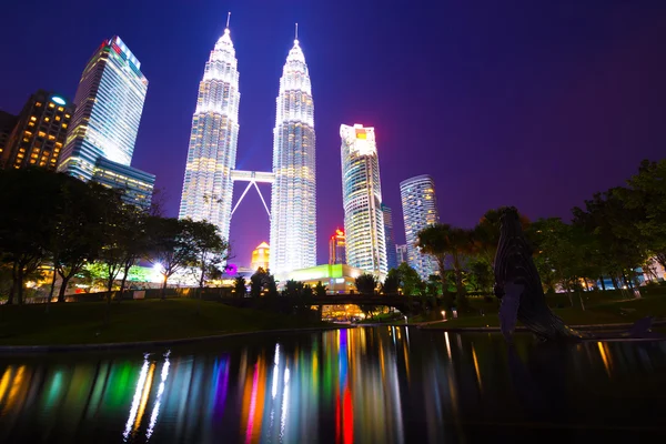 Malaysian skyline with filter effect — Stock Photo, Image