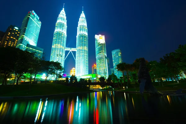 Malaysian skyline with filter effect — Stock Photo, Image